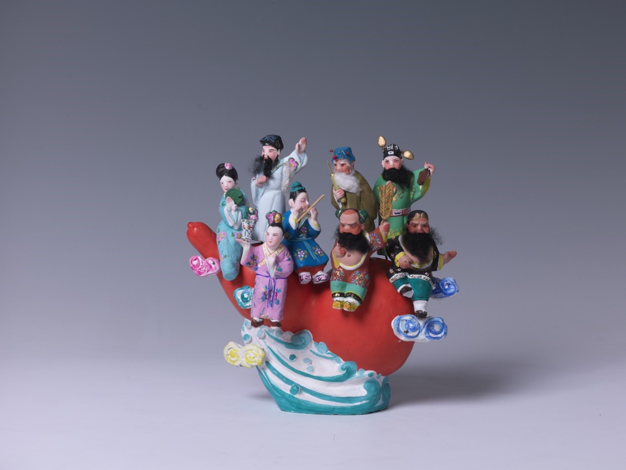<h2>八仙过海</h2><p>作者：王木东</p><p>创作年代：1980年</p><p>规格：高20cm</p><p>产地：江苏无锡</p>